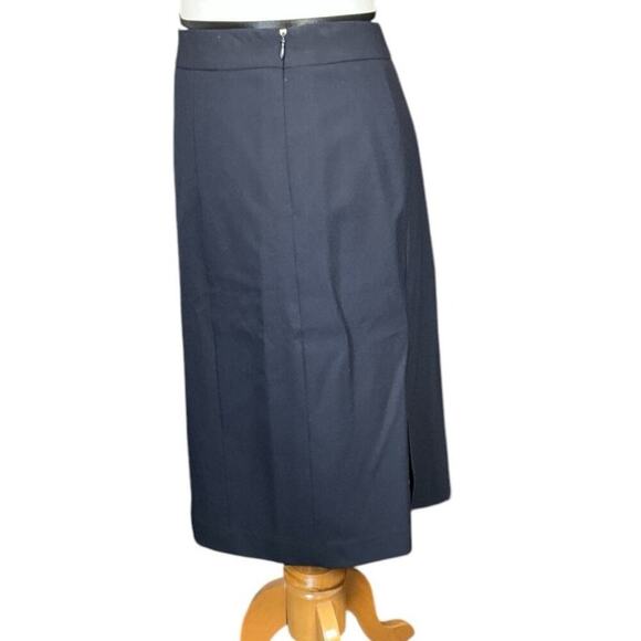 Lafayette 148 New York Navy Blue Pencil Skirt Size 8 Knee Length  Work Wear - Picture 3 of 11